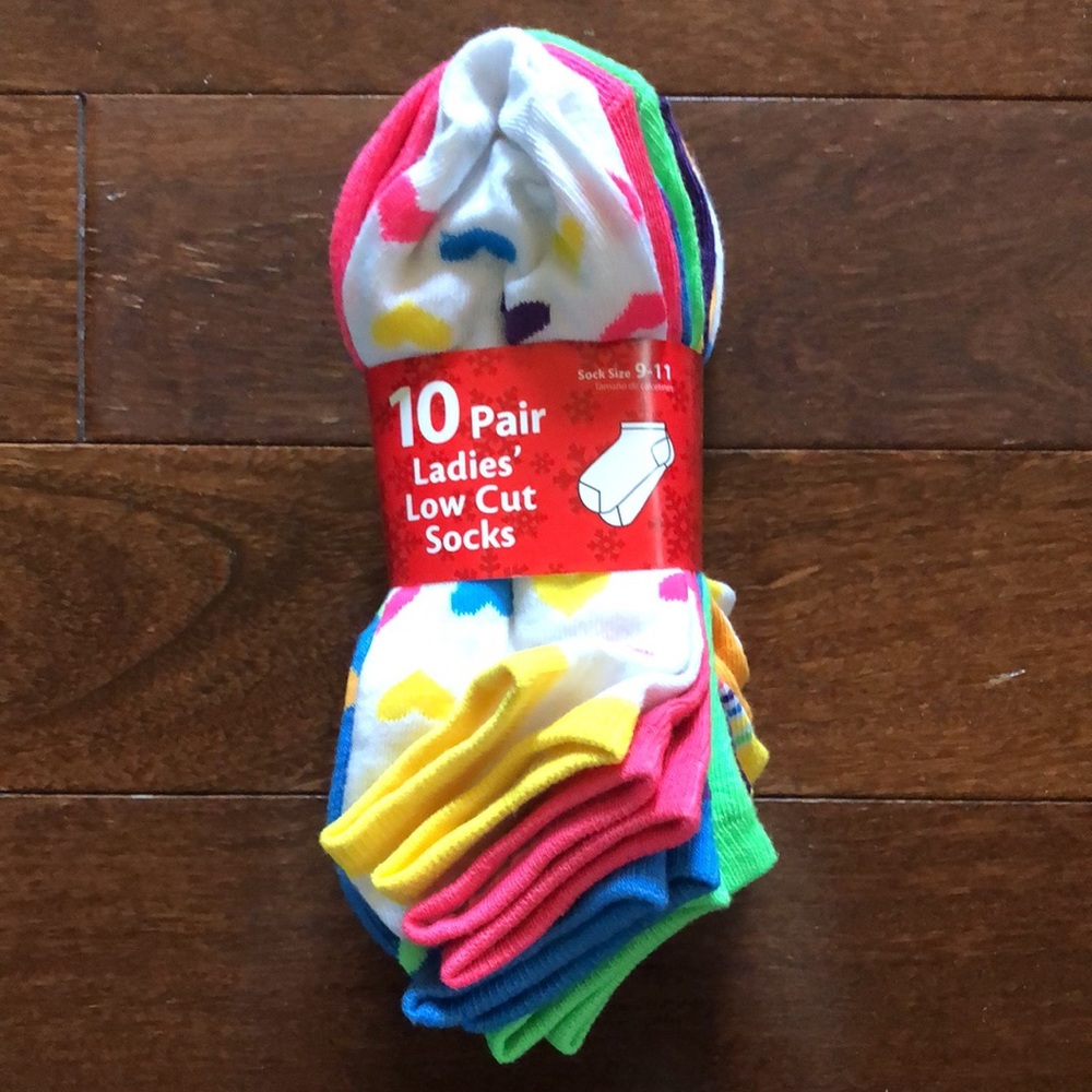 5/$25 Ladies Low Cut Socks 10 Pair Pack Brand NWT Size 9-11 Variety Pack